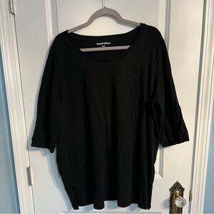 Woman within black T-shirt